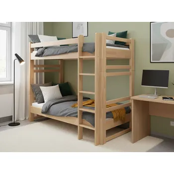 Dětská postel Buková patrová postel Lucas 90x200 Rozměr: 90x200, Moření: Šedá