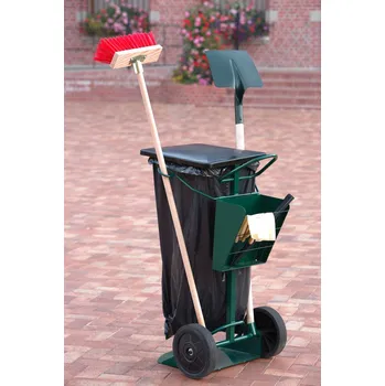 Odpadkový koš Úklidový vozík s držákem na odpadkové pytle, koště, lopatku, rukavice, apod.
