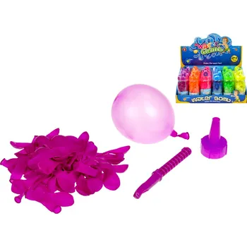 Balónek Vodní bomby s plničkou 60ks v tubě 6barev 24ks v DBX