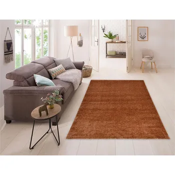 Koberec BAŞPINAR Kusový koberec Puffy Shaggy, čevenohnědý BE66, 80x150