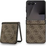 Guess PU Leather 4G Colored Ring Magnetic Zadní Kryt pro Samsung Galaxy Z Flip 7 Barva: Hnědá