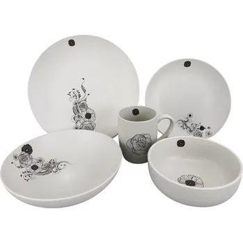 Clay 10dílná keramická jídelní souprava Cream Sonnet (talíře, misky, hrnky)