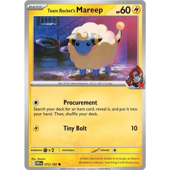 Karetní hra Team Rocket's Mareep 072/182 - Destined Rivals Typ karty: Reverse Holo