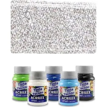 Speciální výtvarná barva ACR Barva na textil 37ml, Metallic Silver