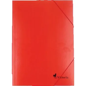 VICTORIA Deska s gumičkou, kartonová, A4, VICTORIA, červená