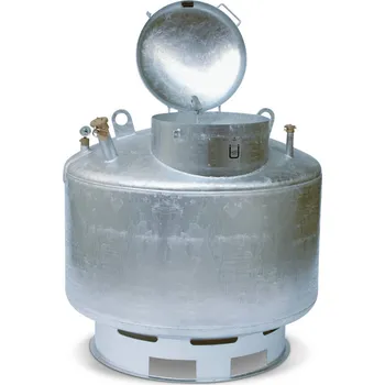 nádrž Ocelová nádoba AS-TSE na sběr použitého oleje, s integrovaným plnícím trychtýřem, objem 400 litrů