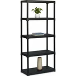 Plastový regál Mamutex 1760x900x400 mm - 5 polic, nosnost 150 kg, černý
