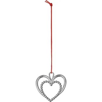 Vánoční dekorace Rosendahl, Vánoční ozdoba Karen Blixen srdce, stříbrná, 6,5 cm - Formadore