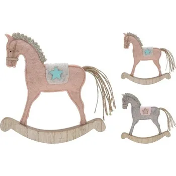 Vánoční dekorace Koopman International b.v. Dekorace - houpací koník stojící 22 cm /1ks