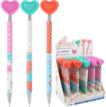 Pero kuličkové M&G Heart 0,5 mm - modrá náplň (mix /cena 1ks)