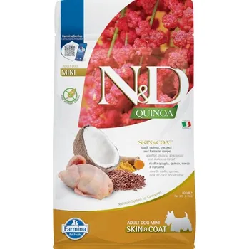 Krmivo pro psa N&D QUINOA Dog GF Skin & Coat, Quail & Coconut Adult Mini 800 g