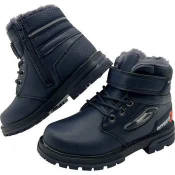 Chlapecká zimní obuv Chlapecké modré zimní boty na suchý zip 01 Barva: Modrá, Velikost: 34