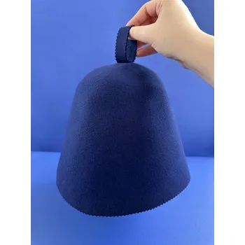 MaryBerry Saunový klobouk / čepice do sauny ze 100% vlny - modrá