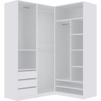 Šatní skříň Marek Tres P Skříň 100x201 rohová bez dveří Bílá