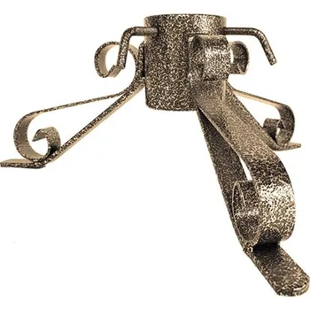 Tříramenný kovový stojan na vánoční stromek, zlatý