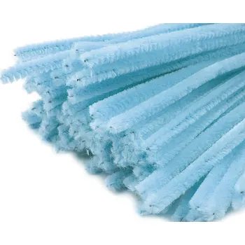 Chlupatý modelovací drát 160281/21, jednobarevná modrá pomněnková, průměr 6mm, délka 30cm, (1 balení, 20 kusů)