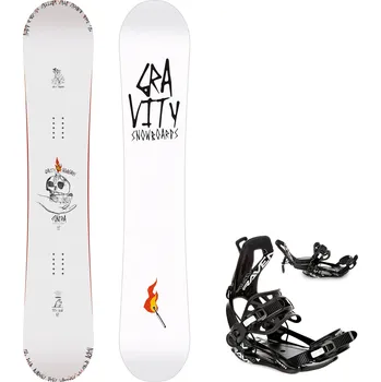 Snowboard Gravity snowboards Snowboard komplet Gravity Contra 25/26 + vázání RAVEN Fastec FTM450 multientry Velikost: 157W cm, Velikost vázání: XL