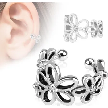 Piercing Falešný piercing do ucha - klips kytičky (Klips na ucho)