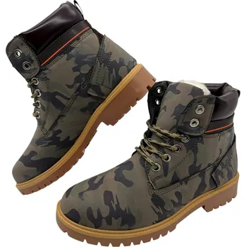 Pánská zimní obuv Pánské vojenské šnerovací zimní boty 04 Barva: Vojenská, Velikost: 38