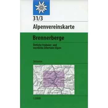 DAV Alpenvereinskarte 31/3 Brennerberge 1 : 50 000 Skimarkierungen