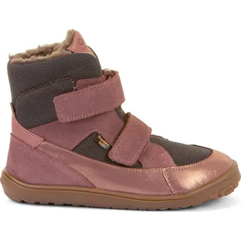 Dívčí zimní obuv FRODDO UP TEX WINTER Grey / Pink | Dětské zimní zateplené barefoot boty - 27