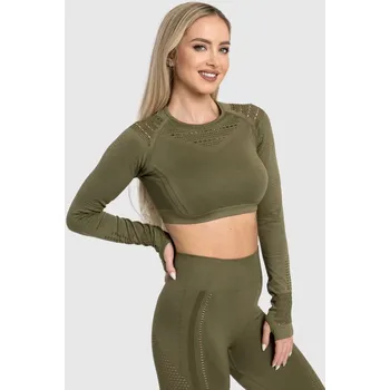 Bezešvý crop top Iron Aesthetics Rift, zelený : Barva - Zelená, Velikost - L