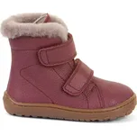 FRODDO KOTNÍKOVÉ ZIMNÍ FURRY BOOT Bordeaux | Dětské zimní zateplené barefoot boty - 29