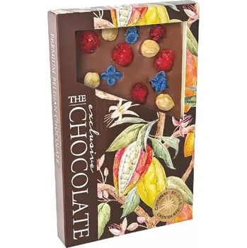 Cukrovinka Severka Mléčná čokoláda s lískovými oříšky, třešněmi a fialkami 145g