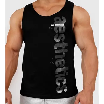 Pánské tílko Pánské fitness tílko Iron Aesthetics Cross, černé : Barva - Černá, Velikost - 2XL