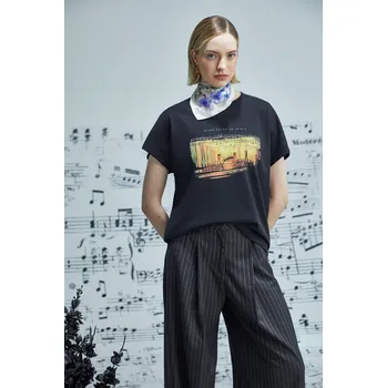 Dámské tričko Bavlněné tričko Medicine dámské, černá barva RW25-TSD756 99X, vel. L