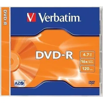 Optické médium VERBATIM DVD-R AZO 4,7GB, 16x, 1 ks