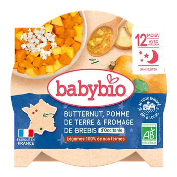 BABYBIO Máslová dýně, brambory a ovčí sýr 230g