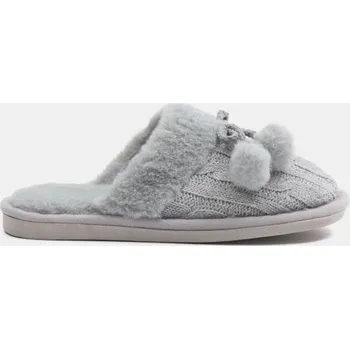 Dámská móda Sinsay - Pantofle s umělou kožešinou - šedá - 895EU-09X - 895EU-09X-389