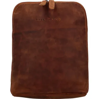 Městský batoh Dámský kožený batoh camel - Greenwood Sanply Camel