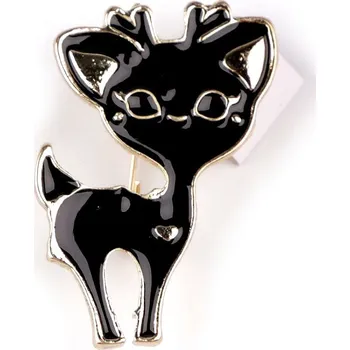 Náramek Brož kočka, pes, srnka, malé, 4 černá srnka