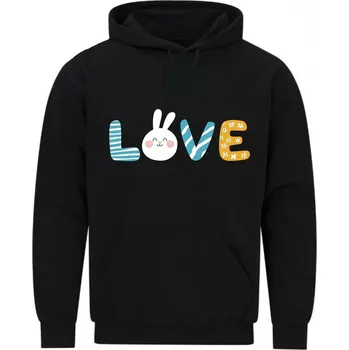 Pánská mikina Pánská mikina Láska s králíčkem LOVE Bunny (Velikost: 5XL, Barva: Černá)