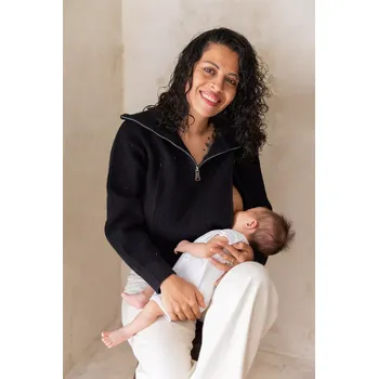Těhotenská mikina Kojící svetr Chiara Black