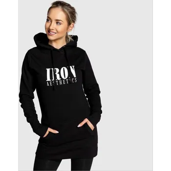 Dámská mikina Dámská mikina Iron Aesthetics Longline, černá : Barva - Černá, Velikost - M