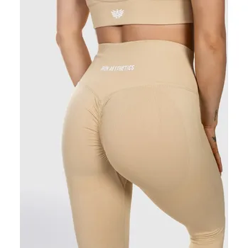 Bezešvé legíny Iron Aesthetics Seamless Butt, béžové : Barva - Béžová, Velikost - XL