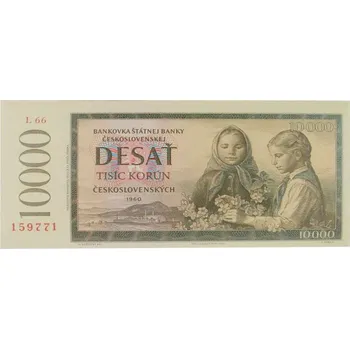 Čokoláda Čokoládová bonboniéra 10 000 Kčs 60 g