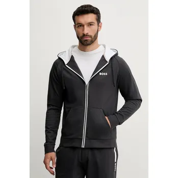 Pánská mikina Bavlněná mikina BOSS Authentic Jacket H pánská, šedá barva, s kapucí, s potiskem, 50545573 90X, vel. XL