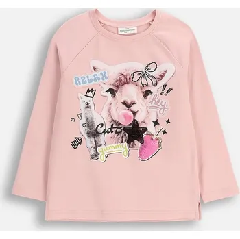 Dětské tričko s dlouhým rukávem Coccodrillo růžová barva, CRAFT PUNK GIRL KIDS ZC5143104CGK 30X, vel. 116