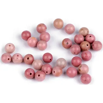 Korálek Minerální korálky Rodonit Ø6 mm - 10 ks