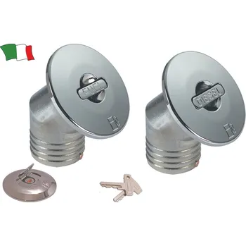 Palivová nádrž NUTICHE Chromovaná mosazné hrdlo se sklonem 30° s výsuvnou pákou průměr 38 mm