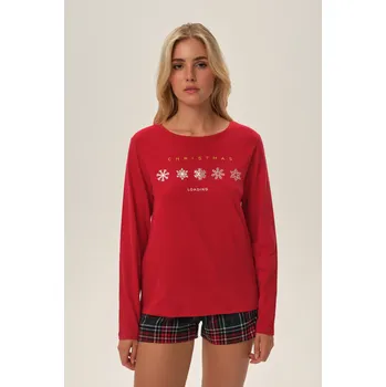 Dámské pyžamo Henderson pyžamo dámské Feli 41898 - červená, L (Dámské pyžamo krátké)