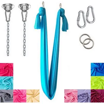 Hamaka – Síť na jógu, šíře 1,5 m, vč. karabin, řetízků a háků, až 9 barev Tyrkysová