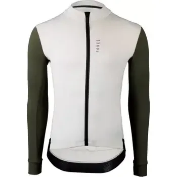 cyklistický dres Force Endless dres dlouhý rukáv béžová/zelená vel. XS