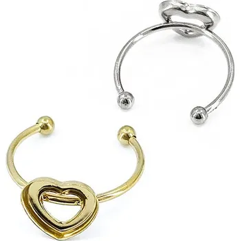 Materiál na výrobu šperku Ocelový komponent pro prstýnek srdce 10mm - 1ks - Nerez SL