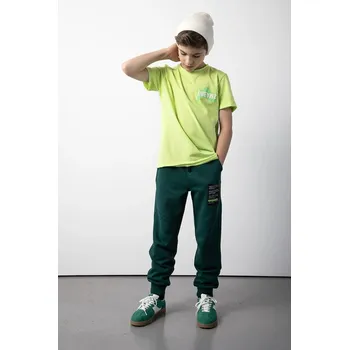 Chlapecké kalhoty Dětské tepláky Coccodrillo zelená barva, s potiskem, X-RAY VISION BOY JUNIOR ZC5120102XBJ 77X, vel. 134