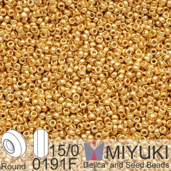 Korálek Korálky Miyuki Round 15/0. Barva 0191F Matte 24kt Gold Plated. Balení 3g.